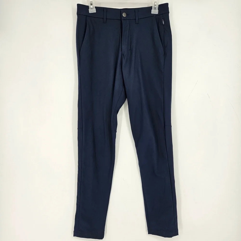 Lululemon Commission Pants Mens 28 Blue Chino Warpstreme Performance‎ Casual
